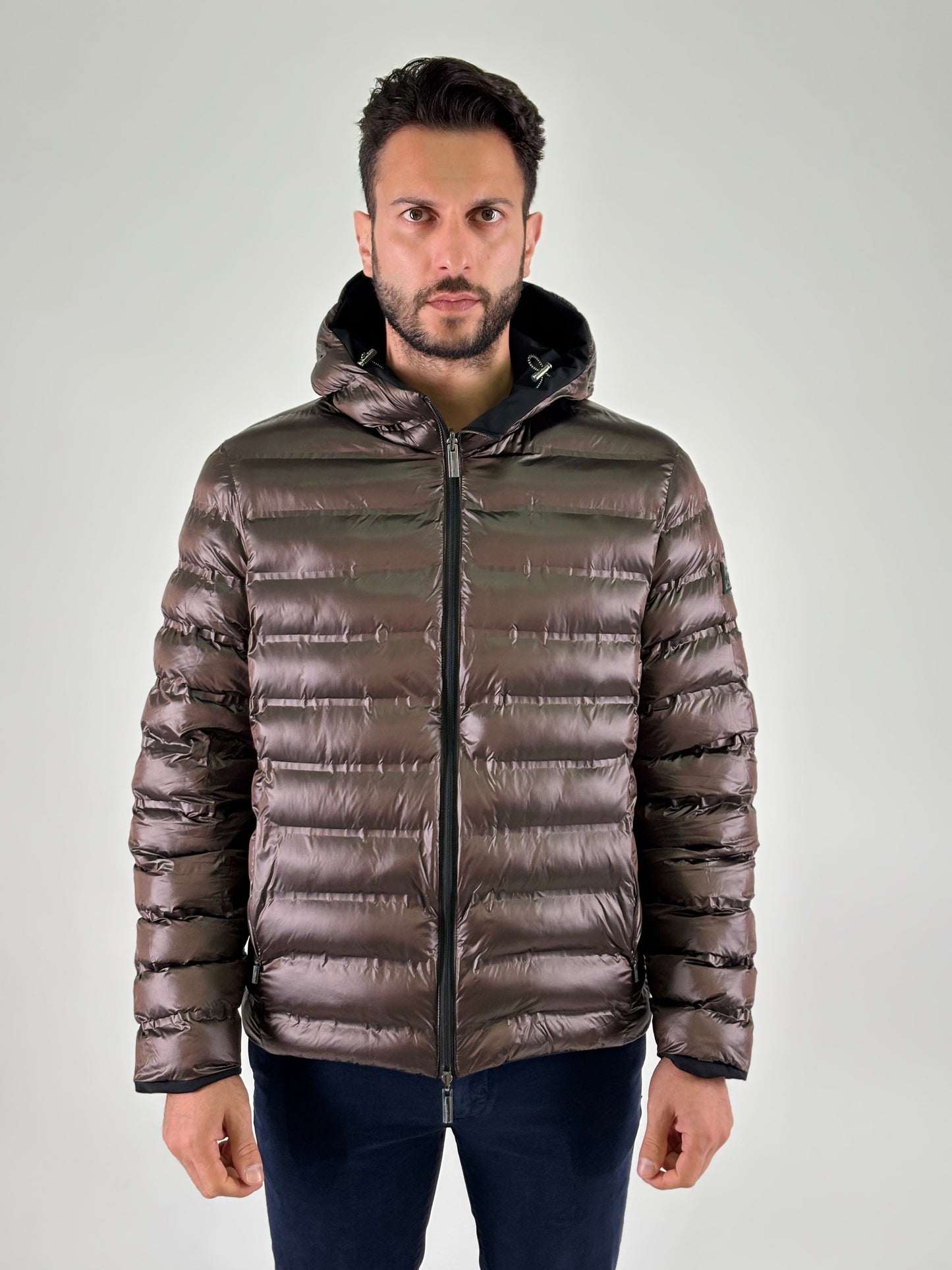 Heskimo Piumino corto reversibile con cappuccio NERO