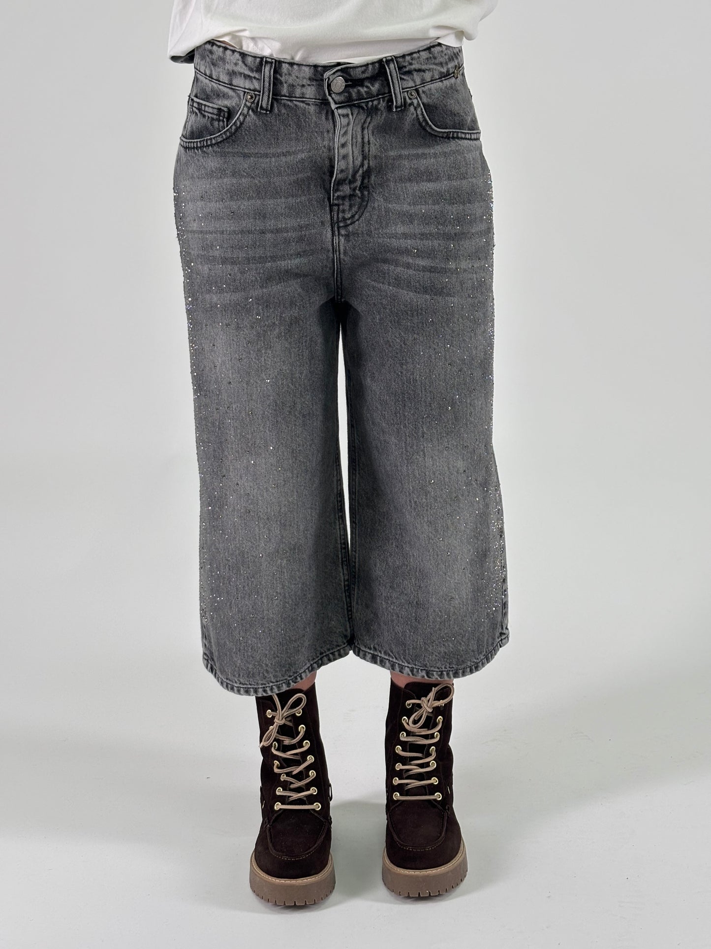 Philia Loft Bermuda con punti luce in jeans NERO