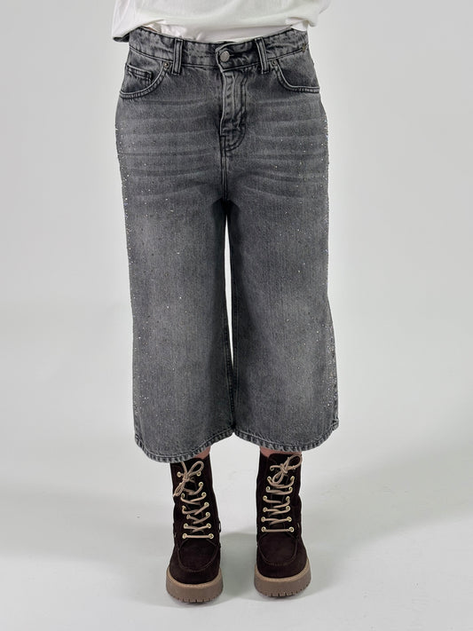 Philia Loft Bermuda con punti luce in jeans NERO