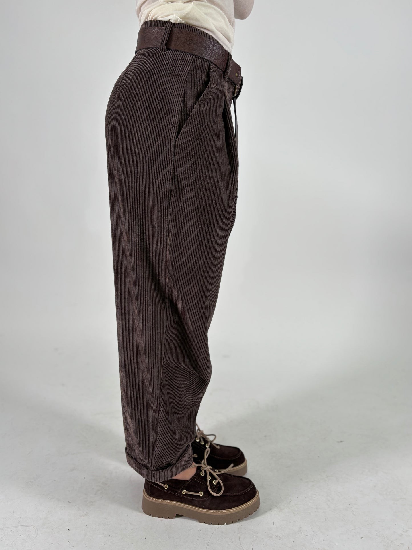 DIXIE pantalone velluto CASTAGNO