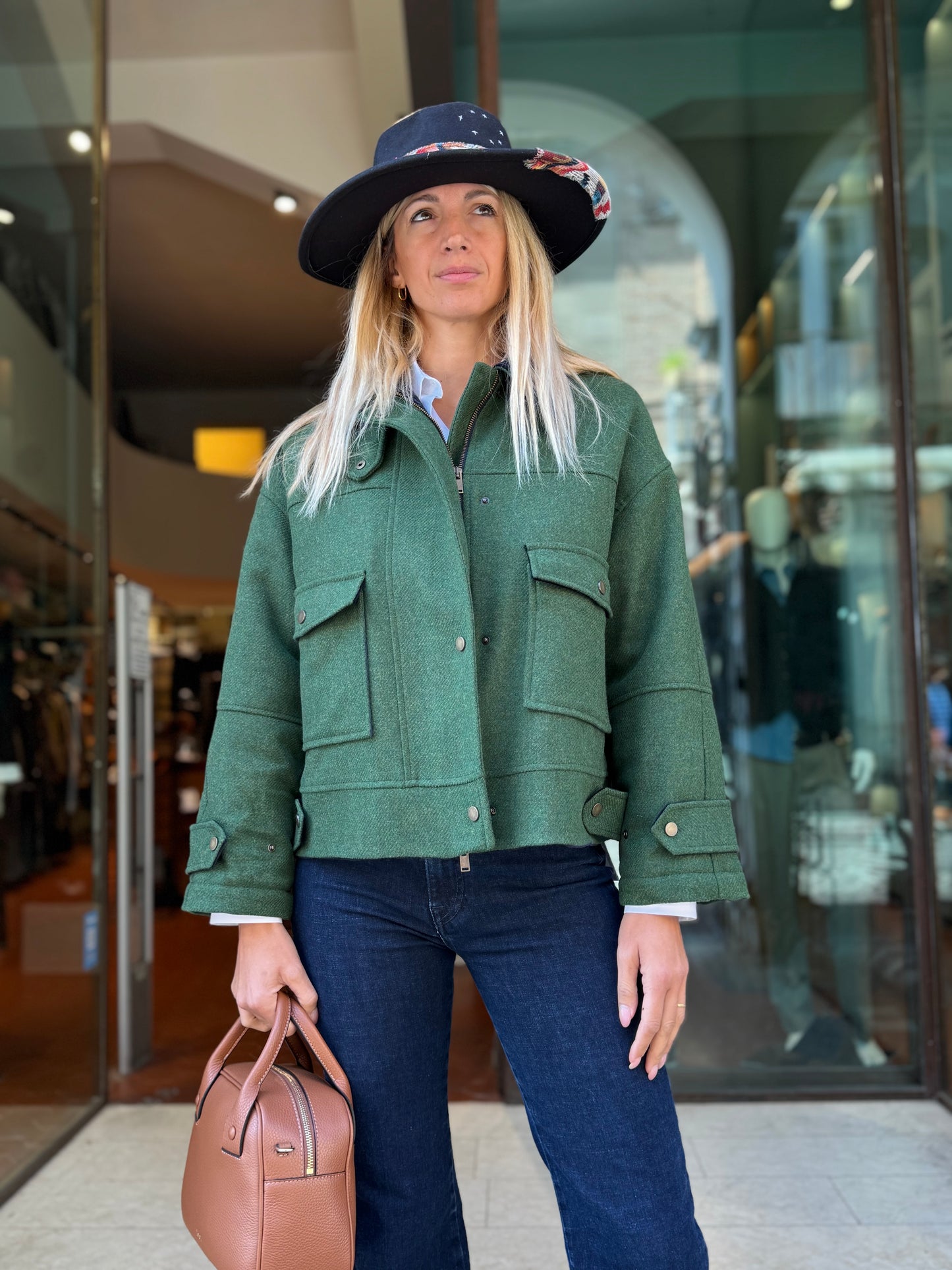 Mercì Giubbino interno trapuntato e colletto VERDE