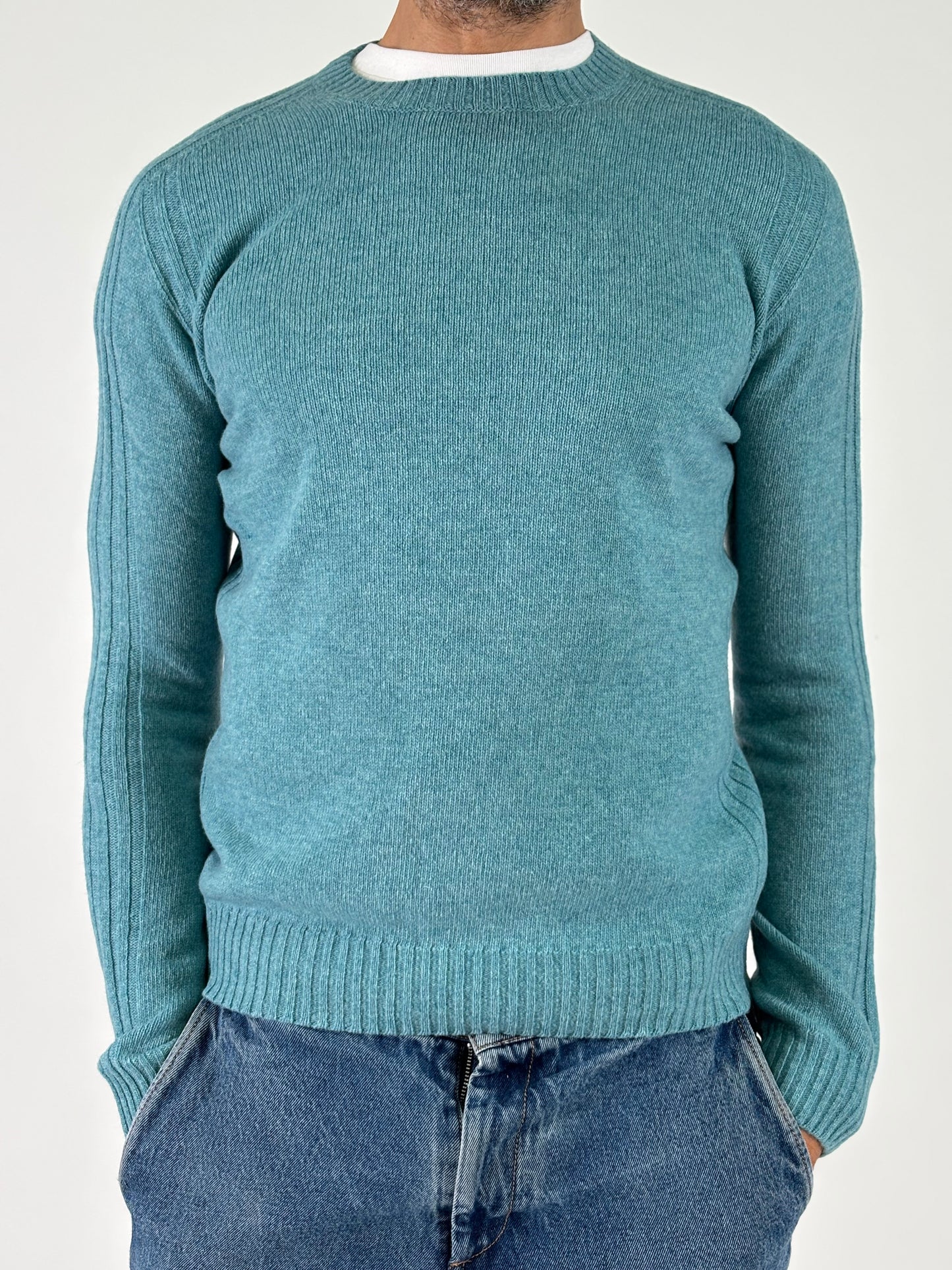 Retois Maglia girocollo ml in lana VERDE ACQUA