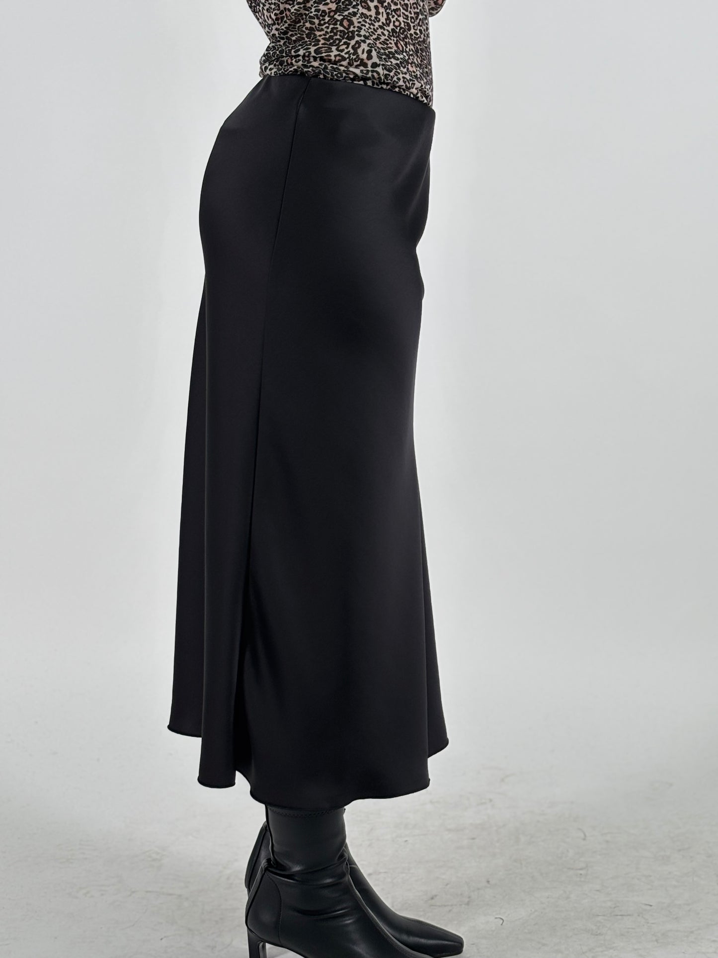 Dixie Gonna midi effetto raso NERO