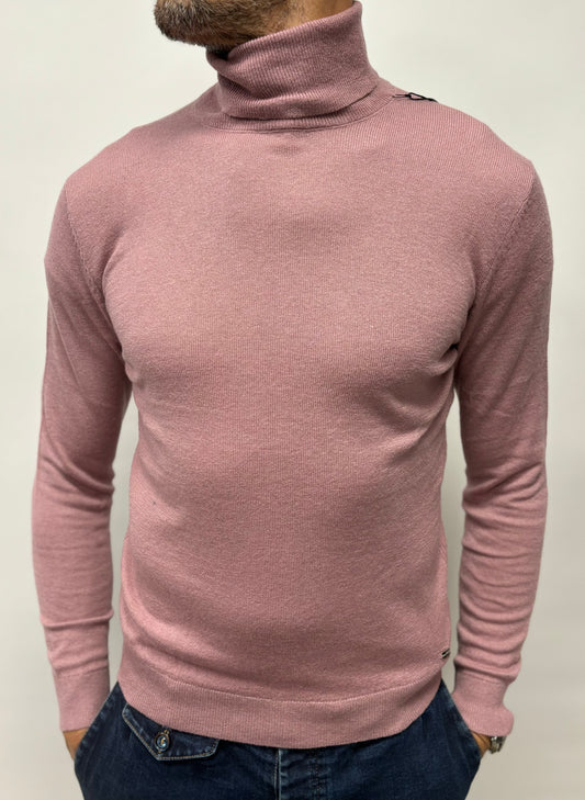 Markup Maglia collo alto misto lana e cashmere ROSA