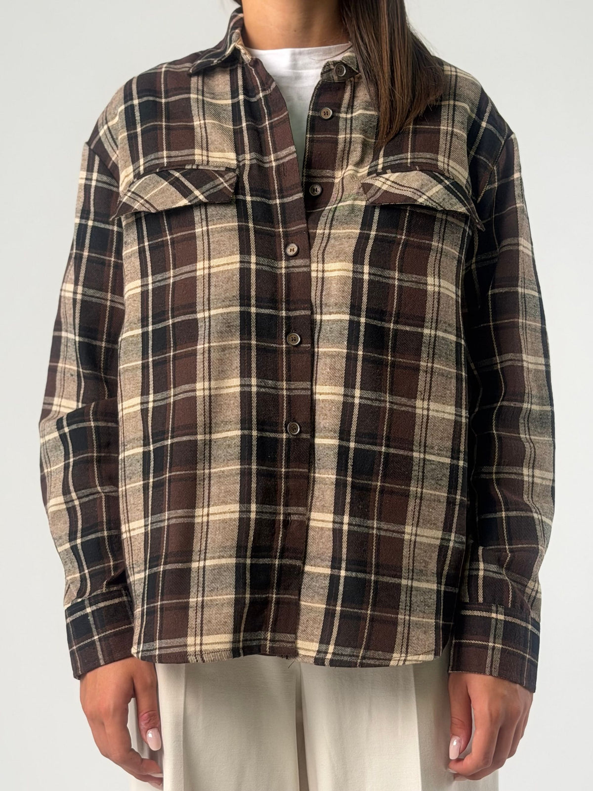 Camicia ml tartan con tasche