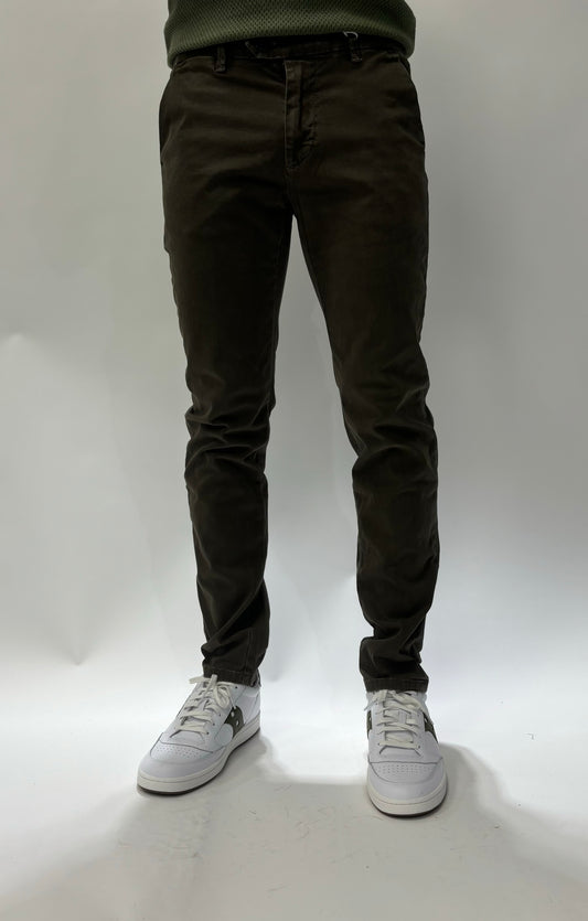 Rytual Pantalone chino, stone wash elasticizzato, slim FANGO