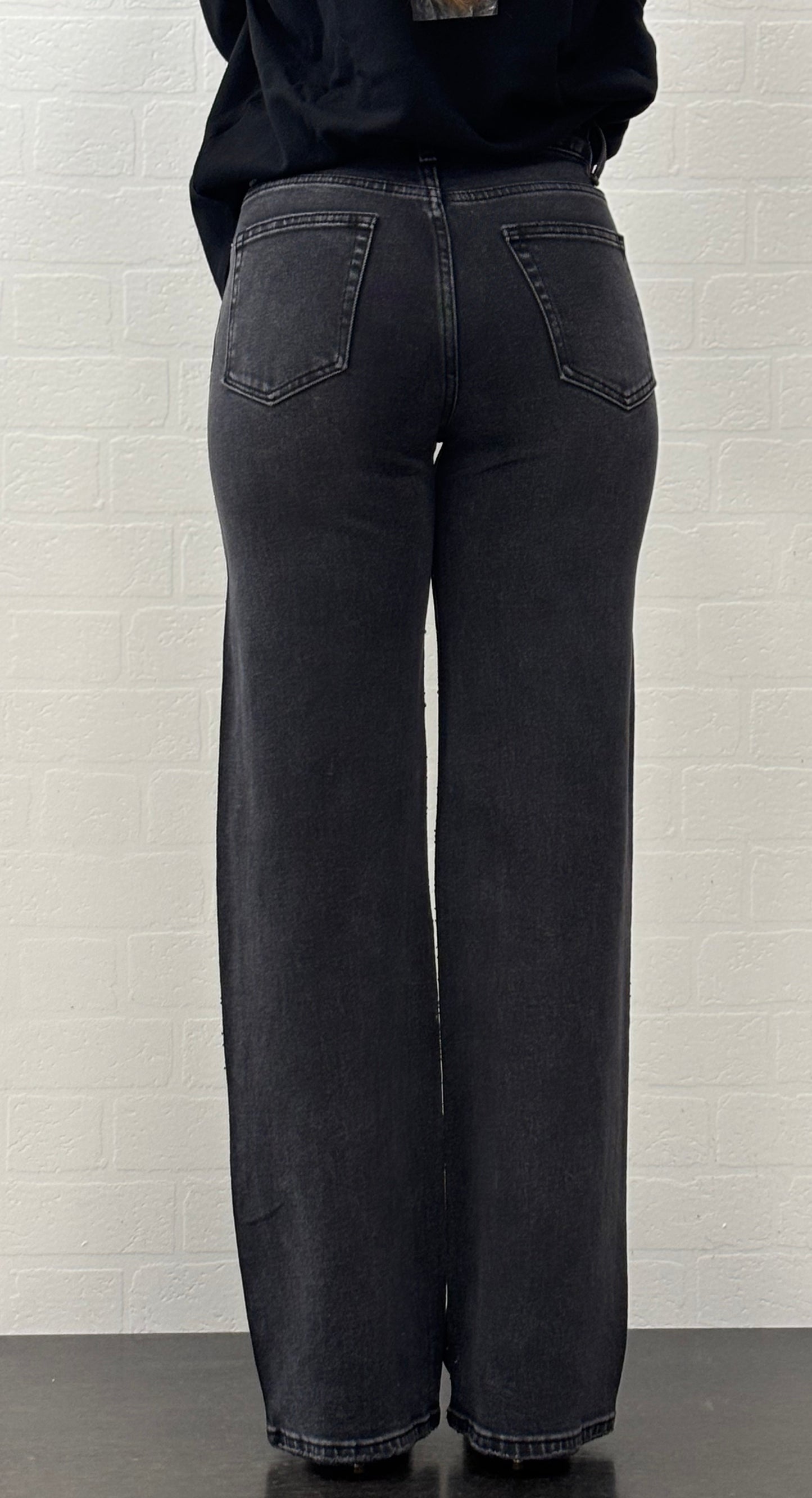 Myastreet Jeans palazzo con punti luce NERO