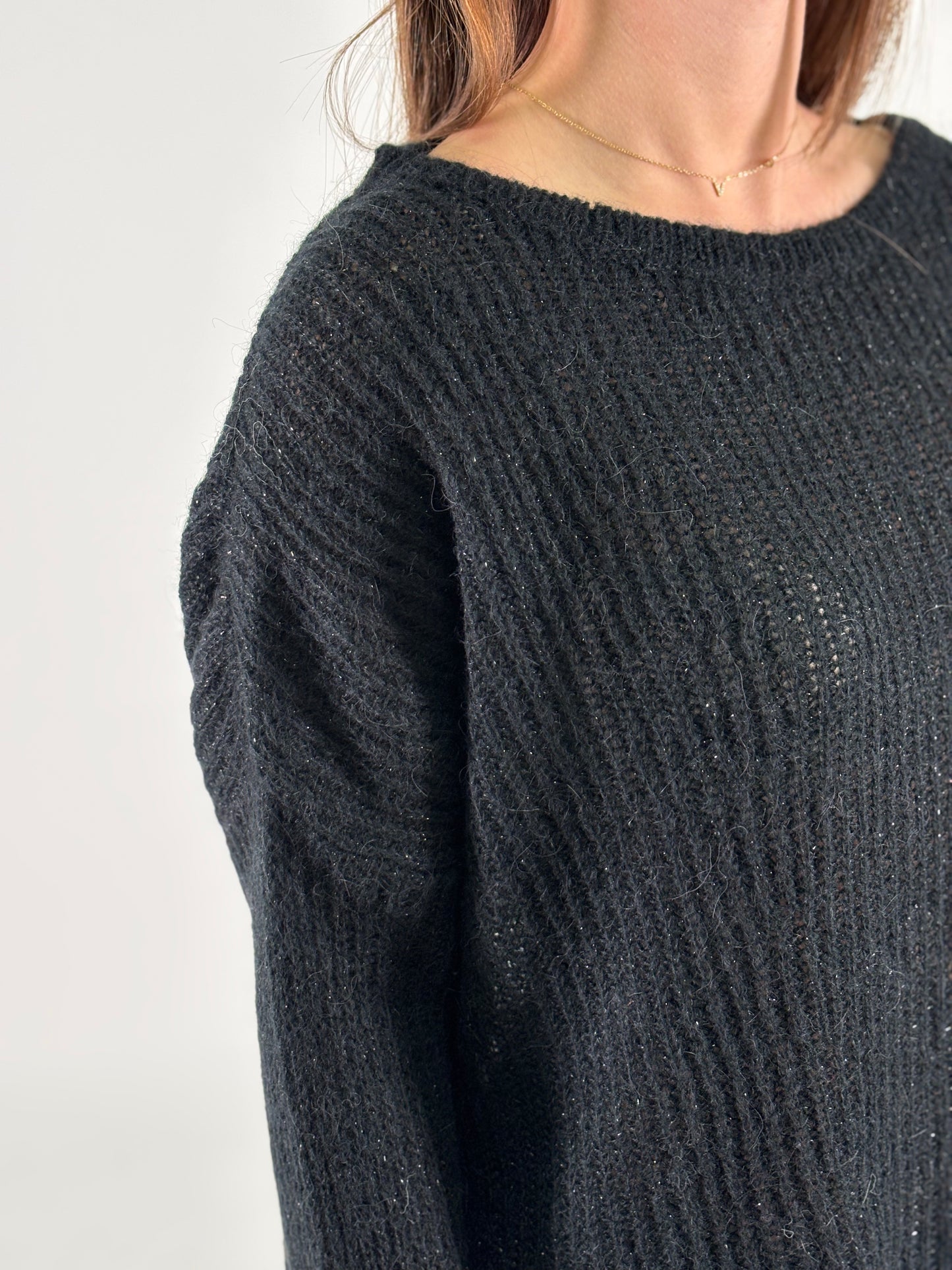 Kocca Maglia m/l over con lurex NERO