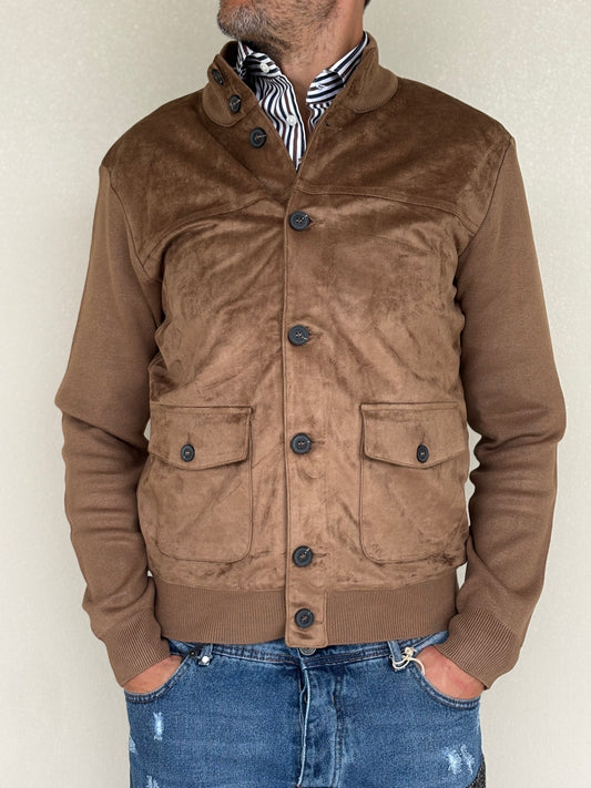 Loft88 Giaccamaglia simil dainetto davanti CAMMELLO