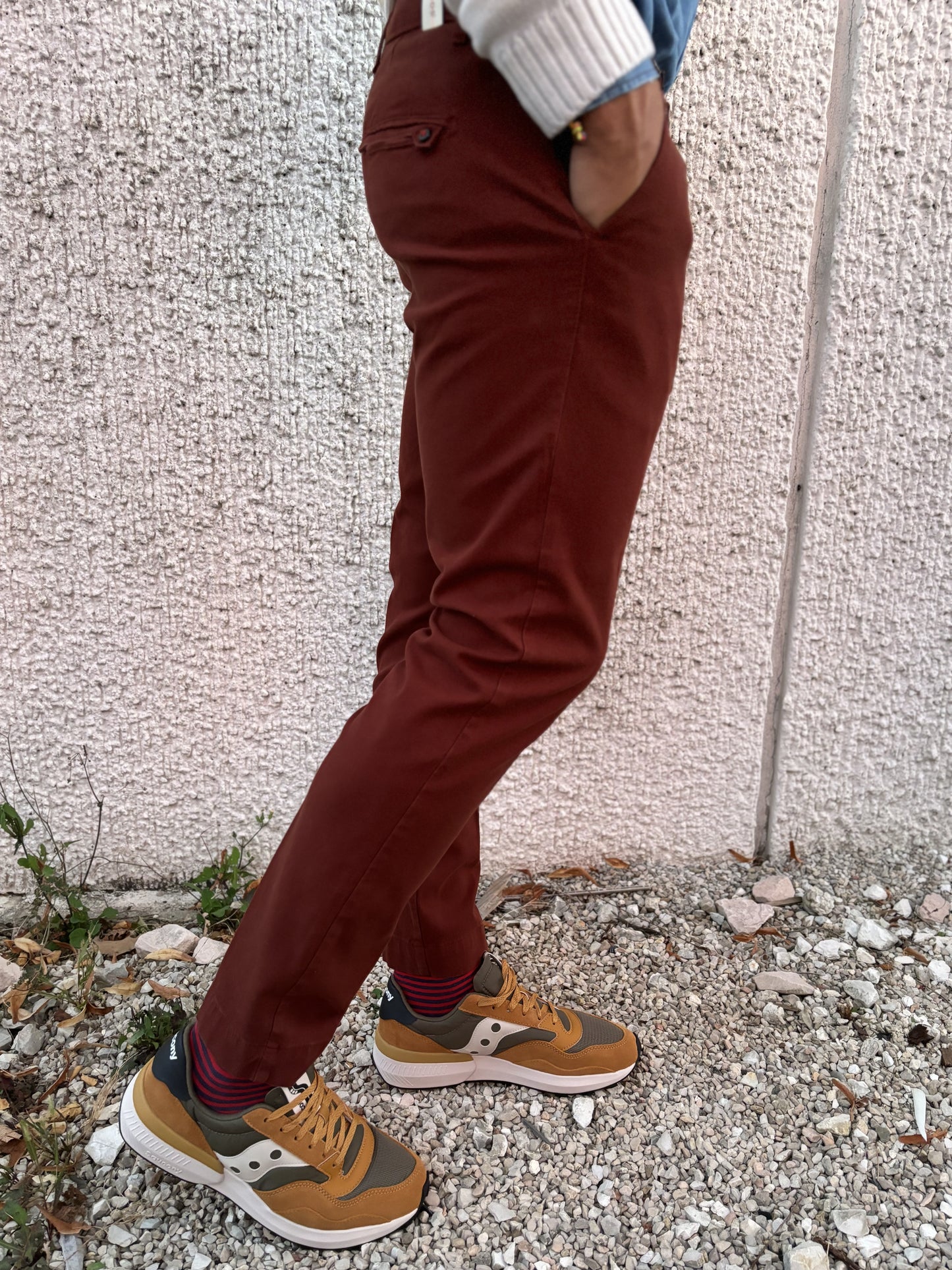 Squad Pantalone chino tessuto a quadretto TEGOLA