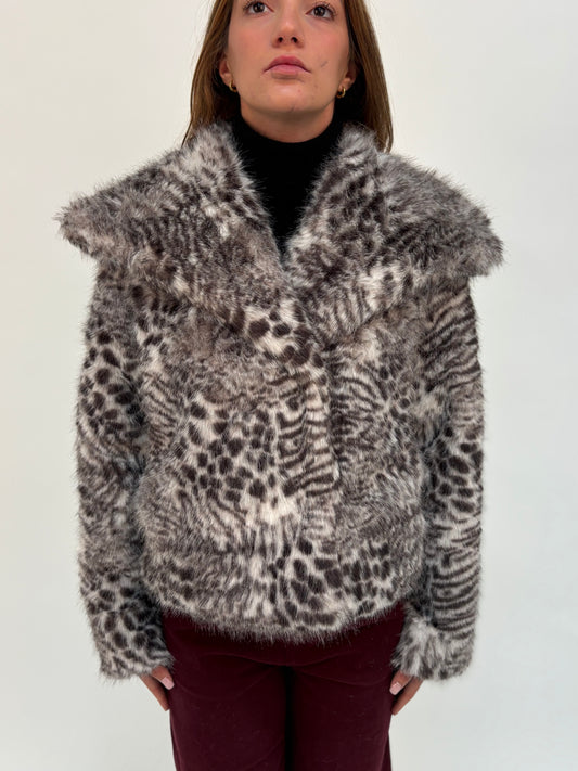 Molly Bracken Pelliccia sintetica corta MACULATO GRIGIO