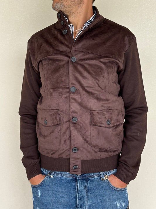 Loft88 Giaccamaglia simil dainetto davanti MARRONE