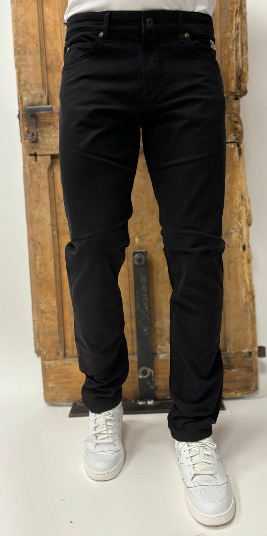 Roy Roger's Pantalone 517 Plain in gabardina, slim fit NERO