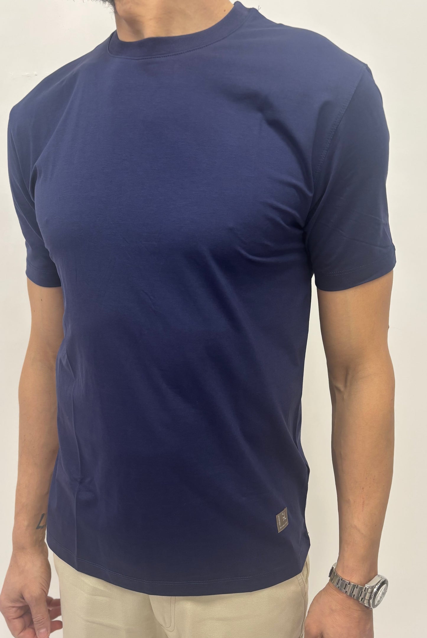 Gianni Lupo T-shirt m/corta tinta unita BLU