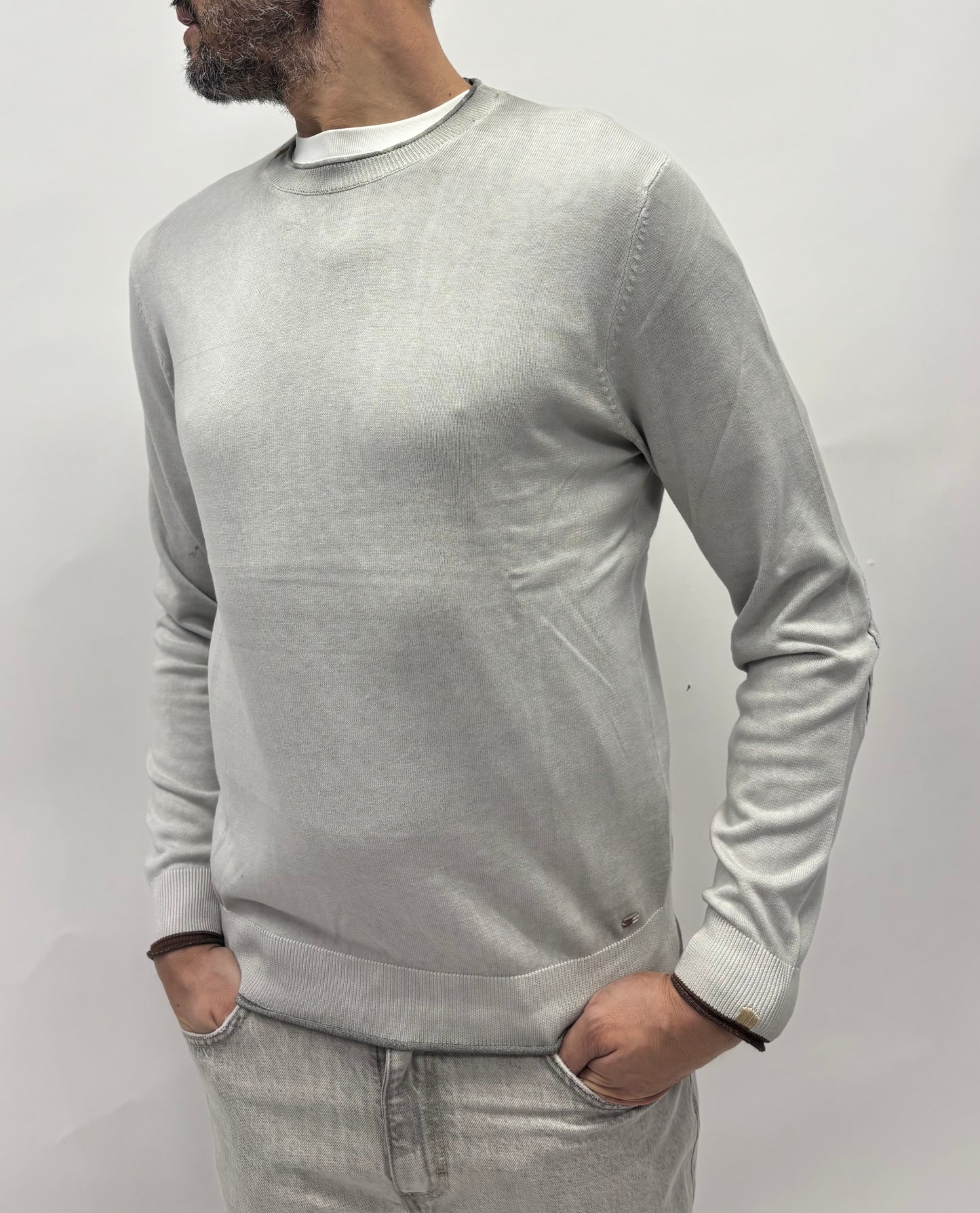 Markup Maglia girocollo con toppe GRIGIO