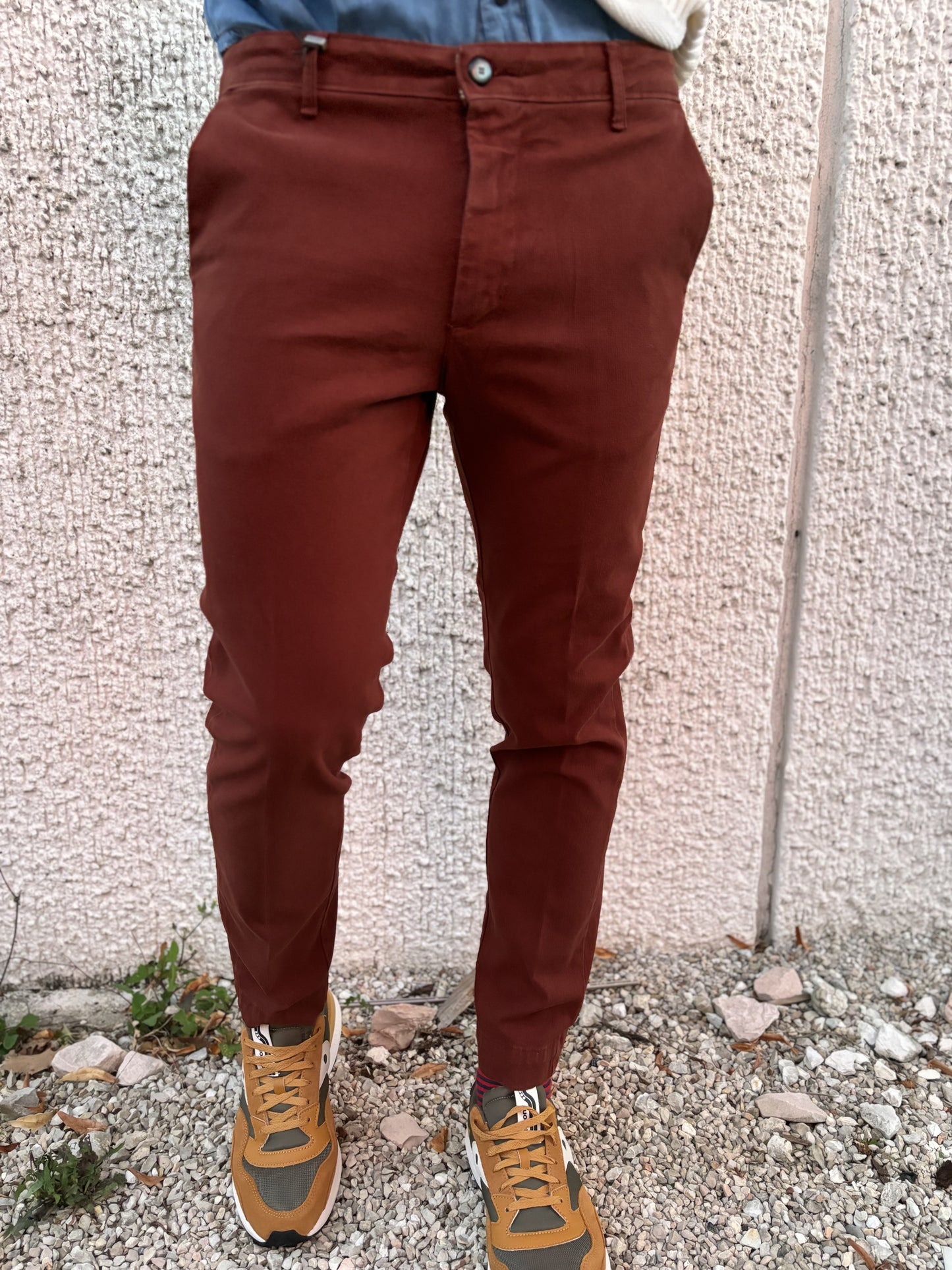 Squad Pantalone chino tessuto a quadretto TEGOLA