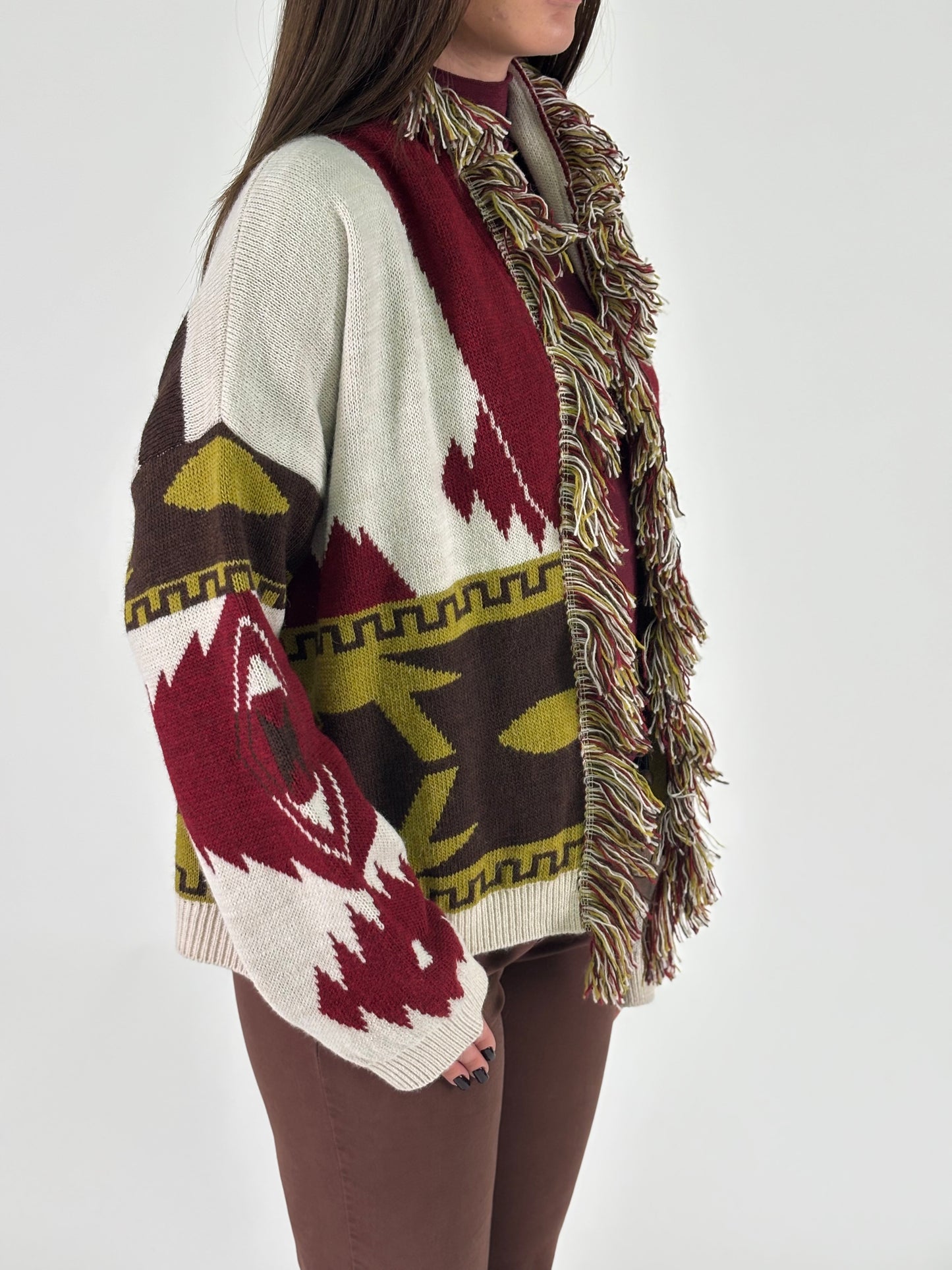 Susy Mix Cardigan con frange MULTICOLOR