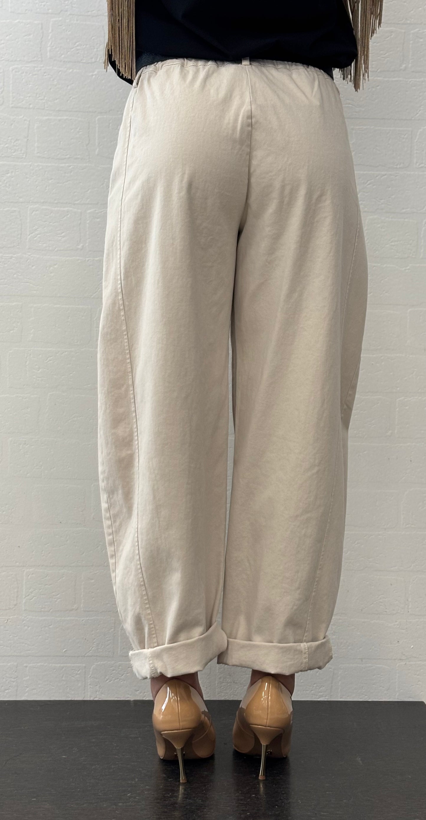 Susy Mix Pantalone ovetto con cinta BEIGE