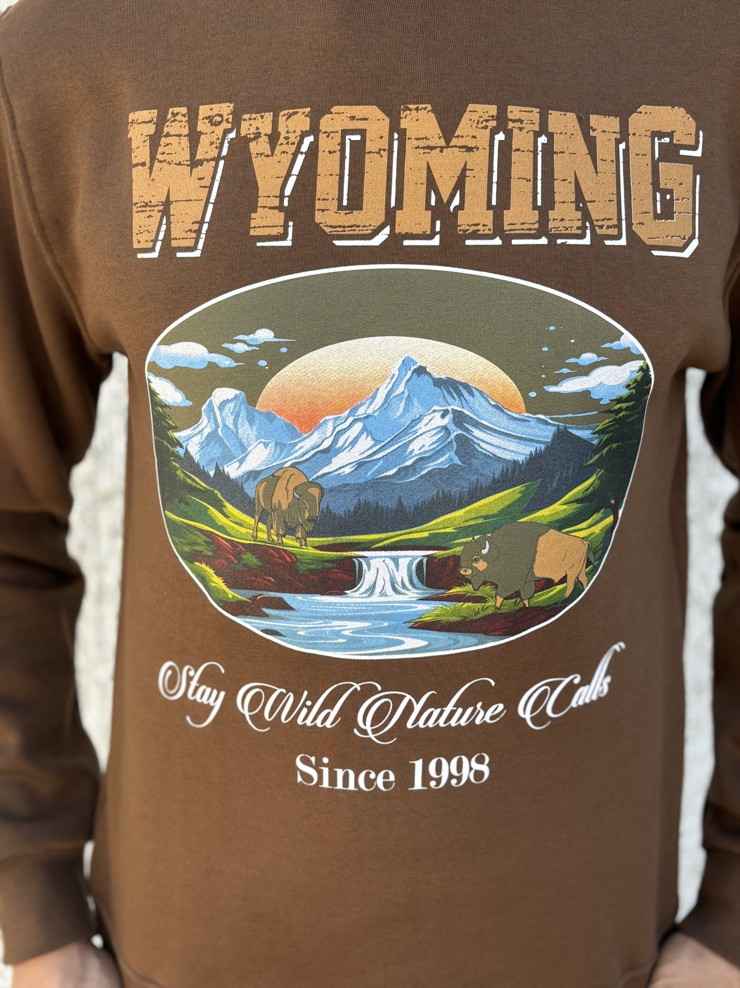 BERNA Felpa girocollo "Wyoming" CIOCCOLATO