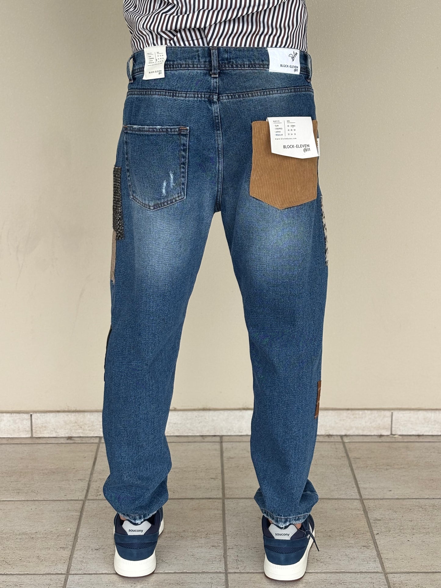 BL11 Jeans patch con strappi DENIM