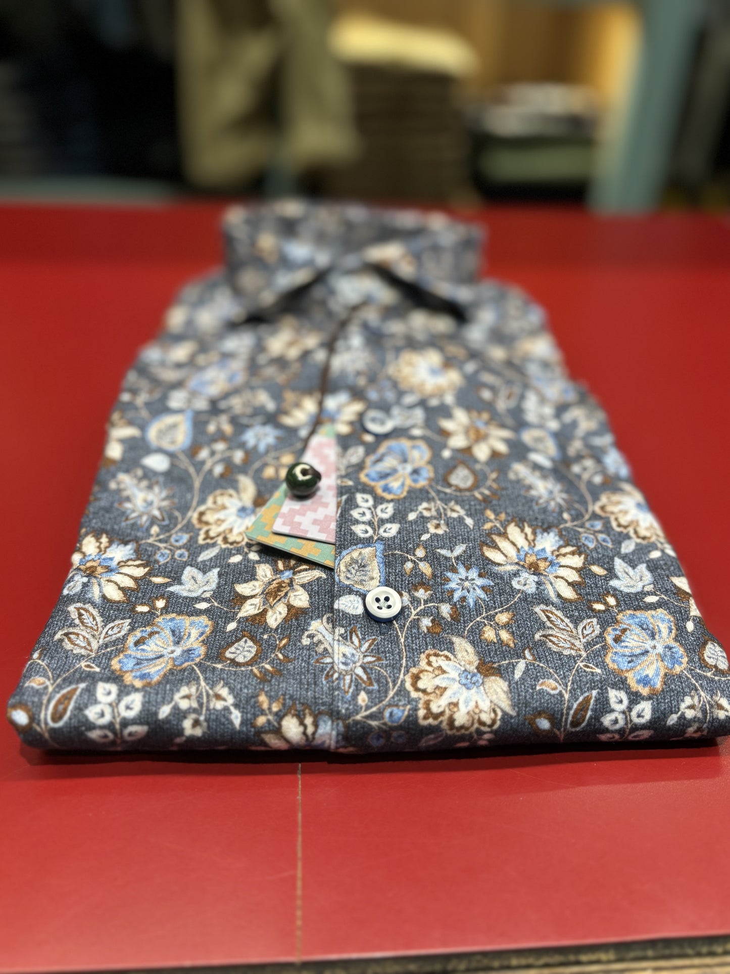 Bastoncino camicia 100% cotone fantasia floreale all over AVIO