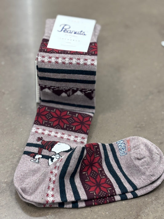 In The Box Calzini Snoopy Christmas righe BEIGE