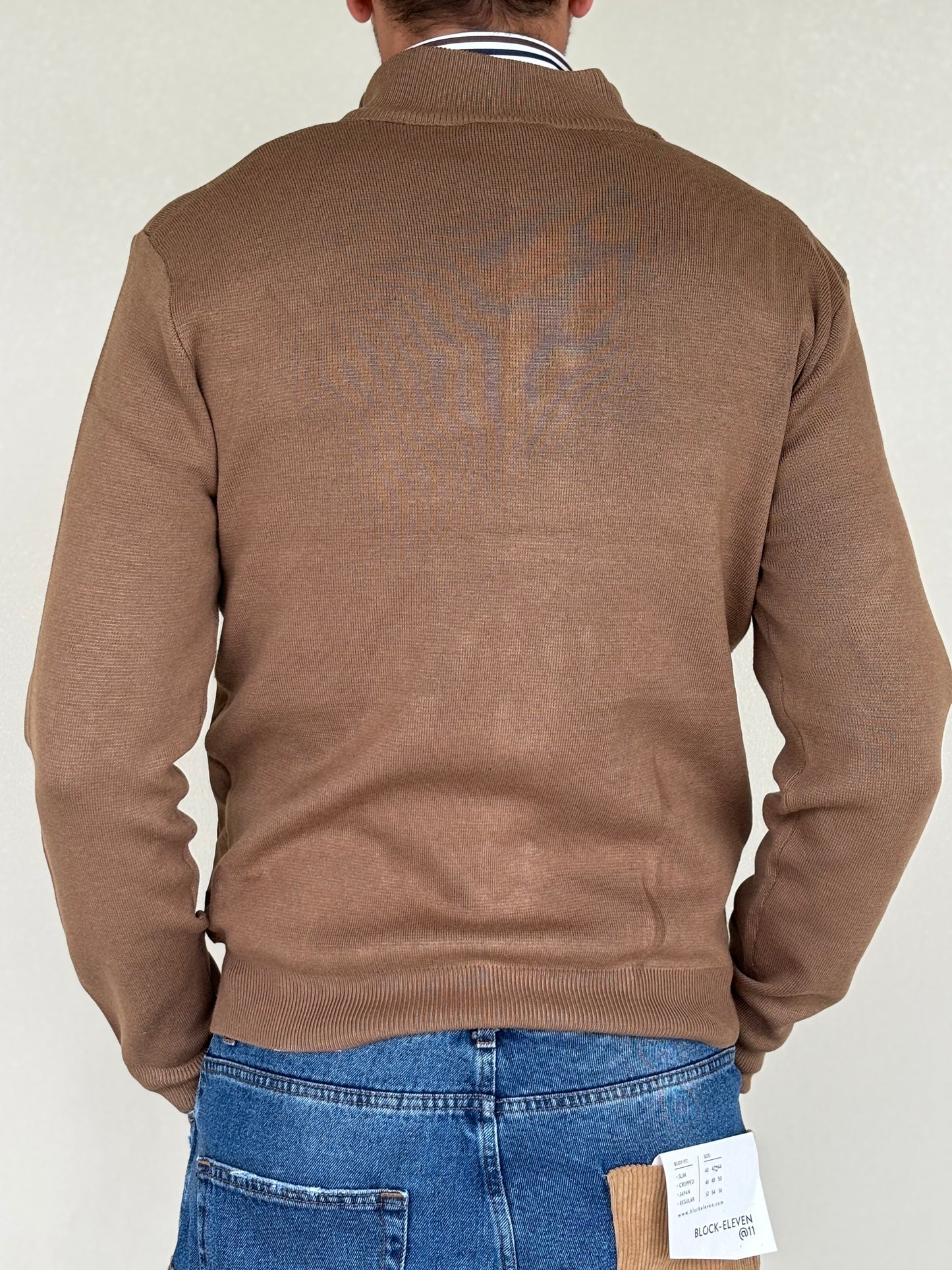 Loft88 Giaccamaglia simil dainetto davanti CAMMELLO