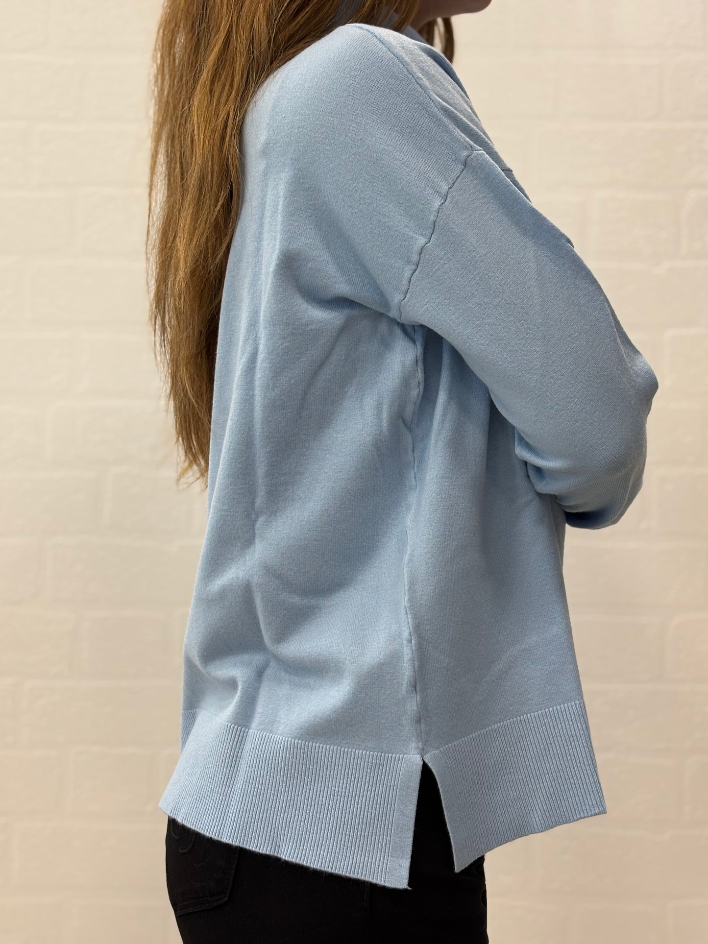 Griffai Maglia dolcevita over ml in Viscosa CELESTE