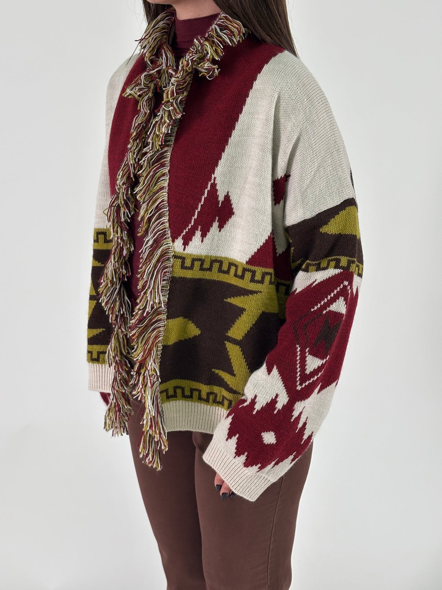 Susy Mix Cardigan con frange MULTICOLOR