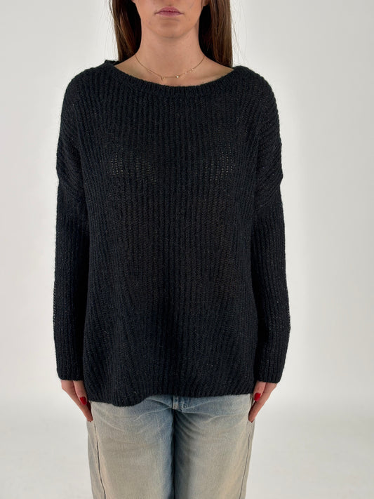 Kocca Maglia m/l over con lurex NERO