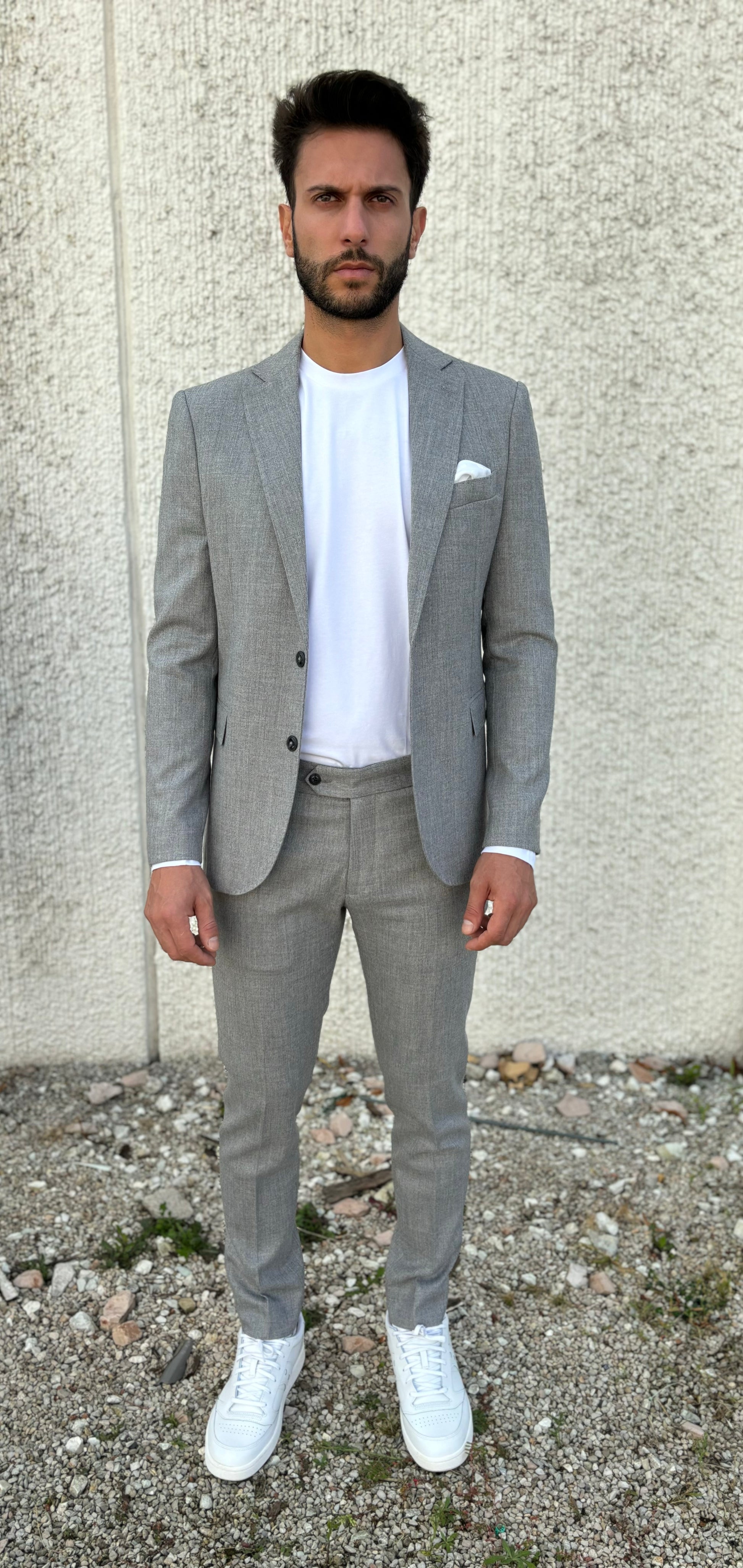 Abito Elegante Uomo Grigio Abito Grigio Abito Grigio Perla Uomo