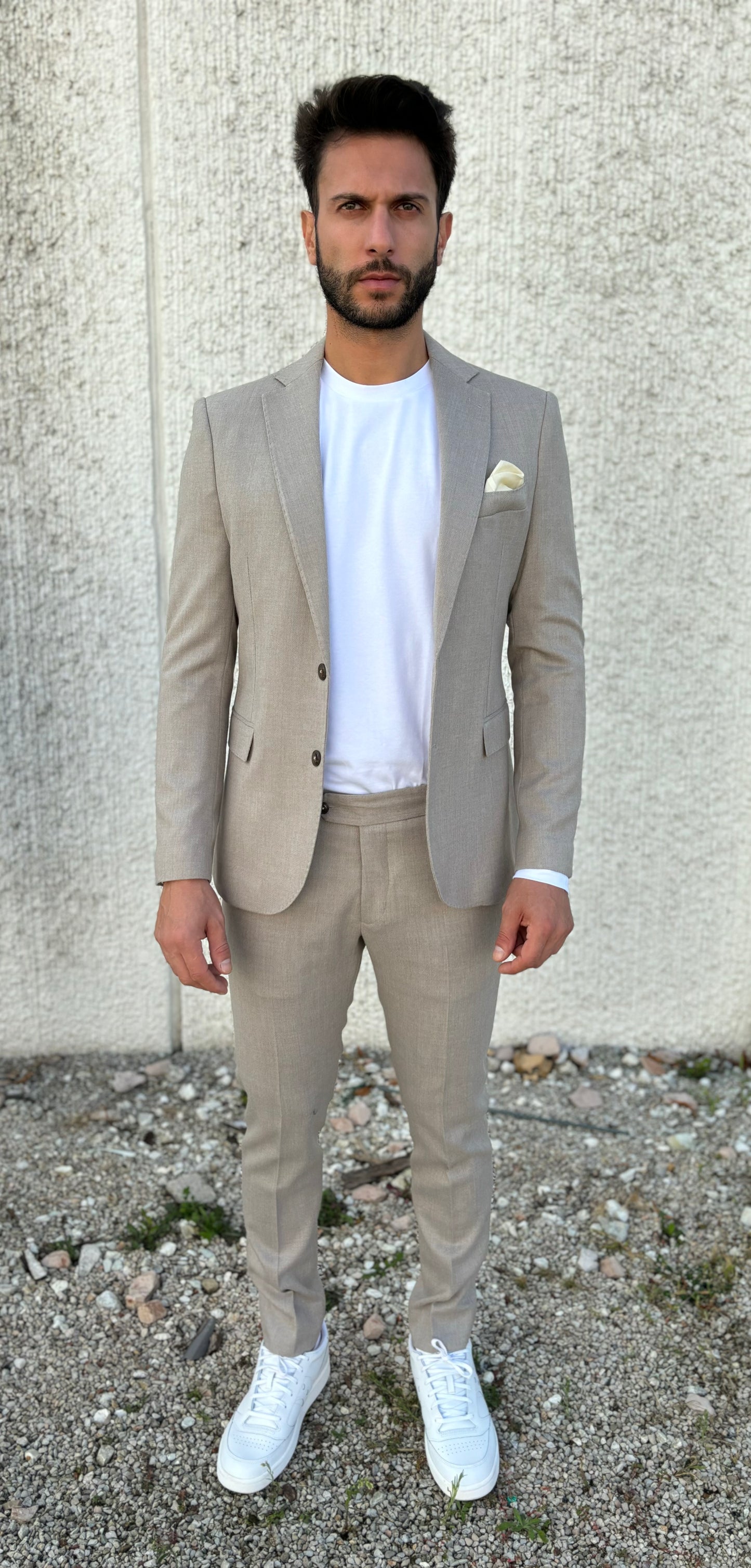 Loft88 Abito completo in viscosa uomo BEIGE 46