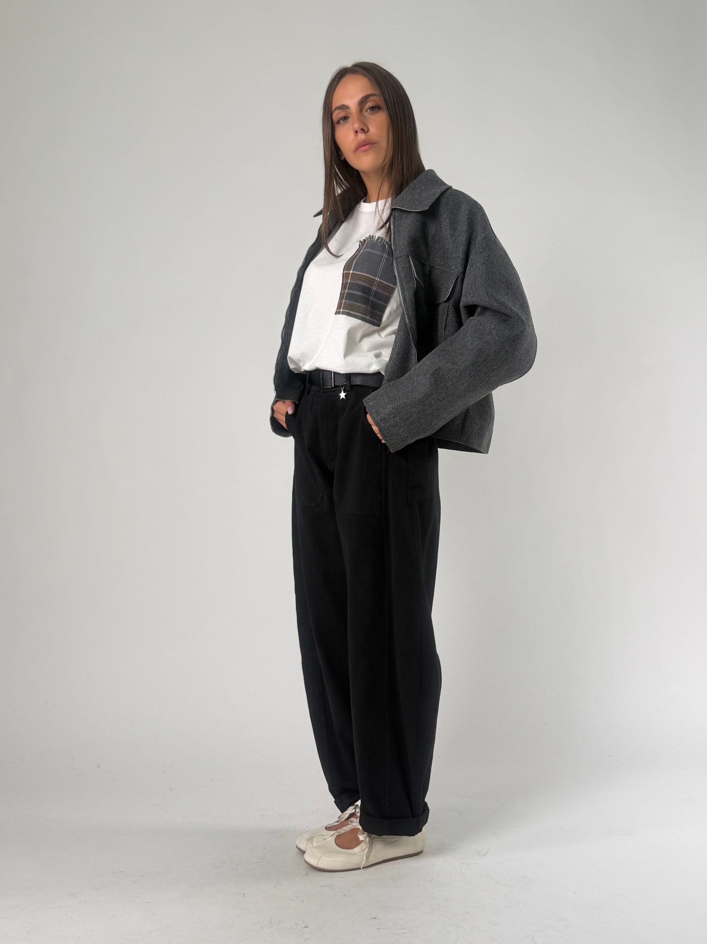 T-shirt mm taschino a scacchi