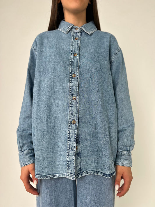 Camicia ml over in cotone jeans