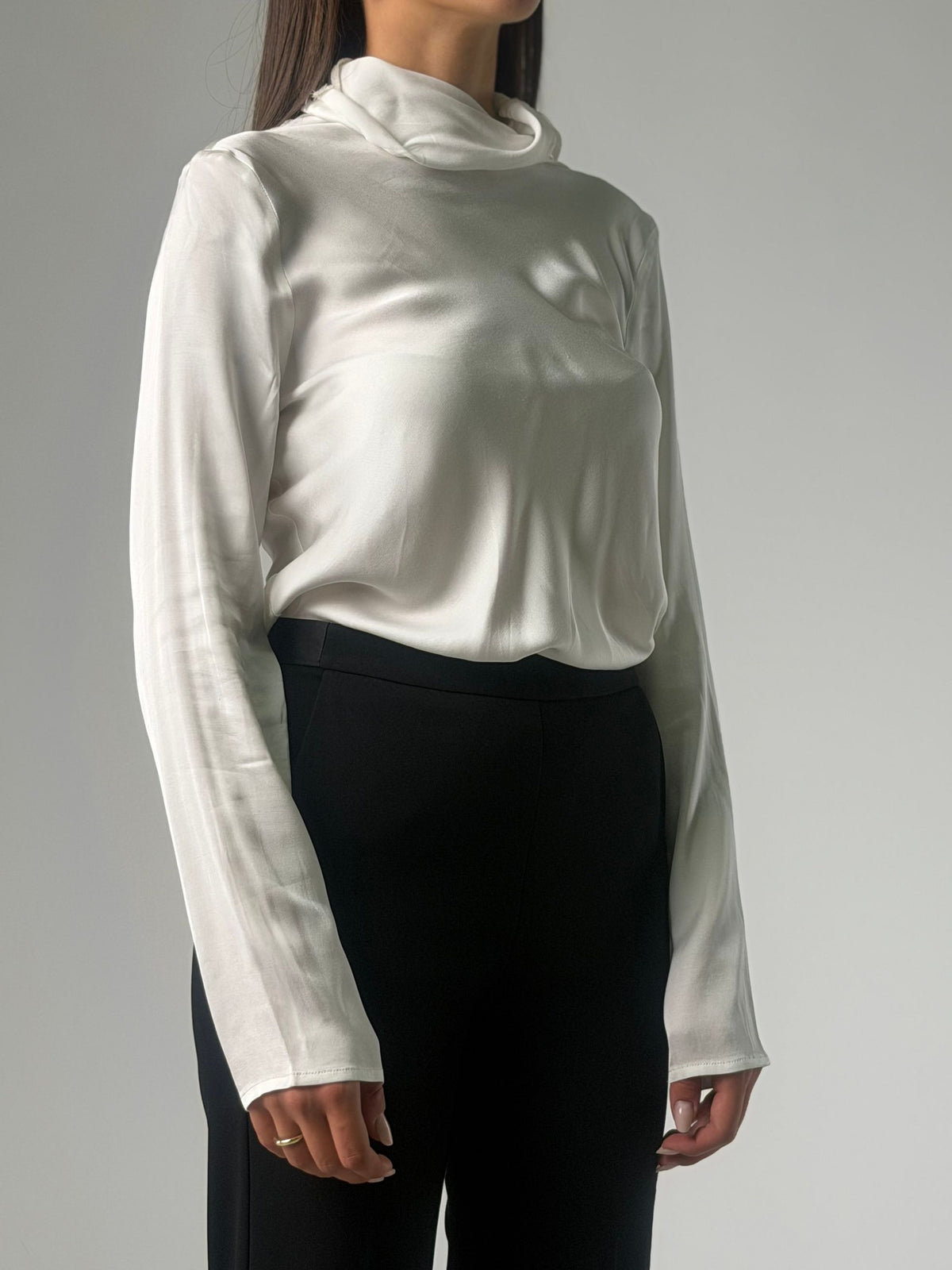 Blusa ml in viscosa con collo