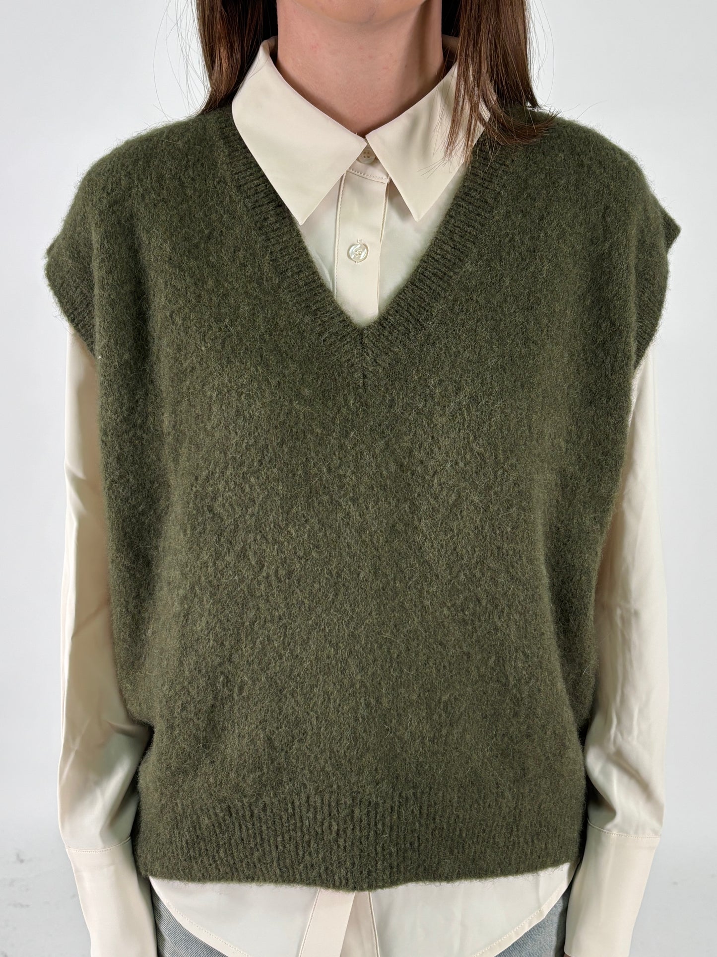 DIXIE gilet mohair MILITARE