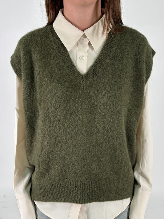 DIXIE gilet mohair MILITARE