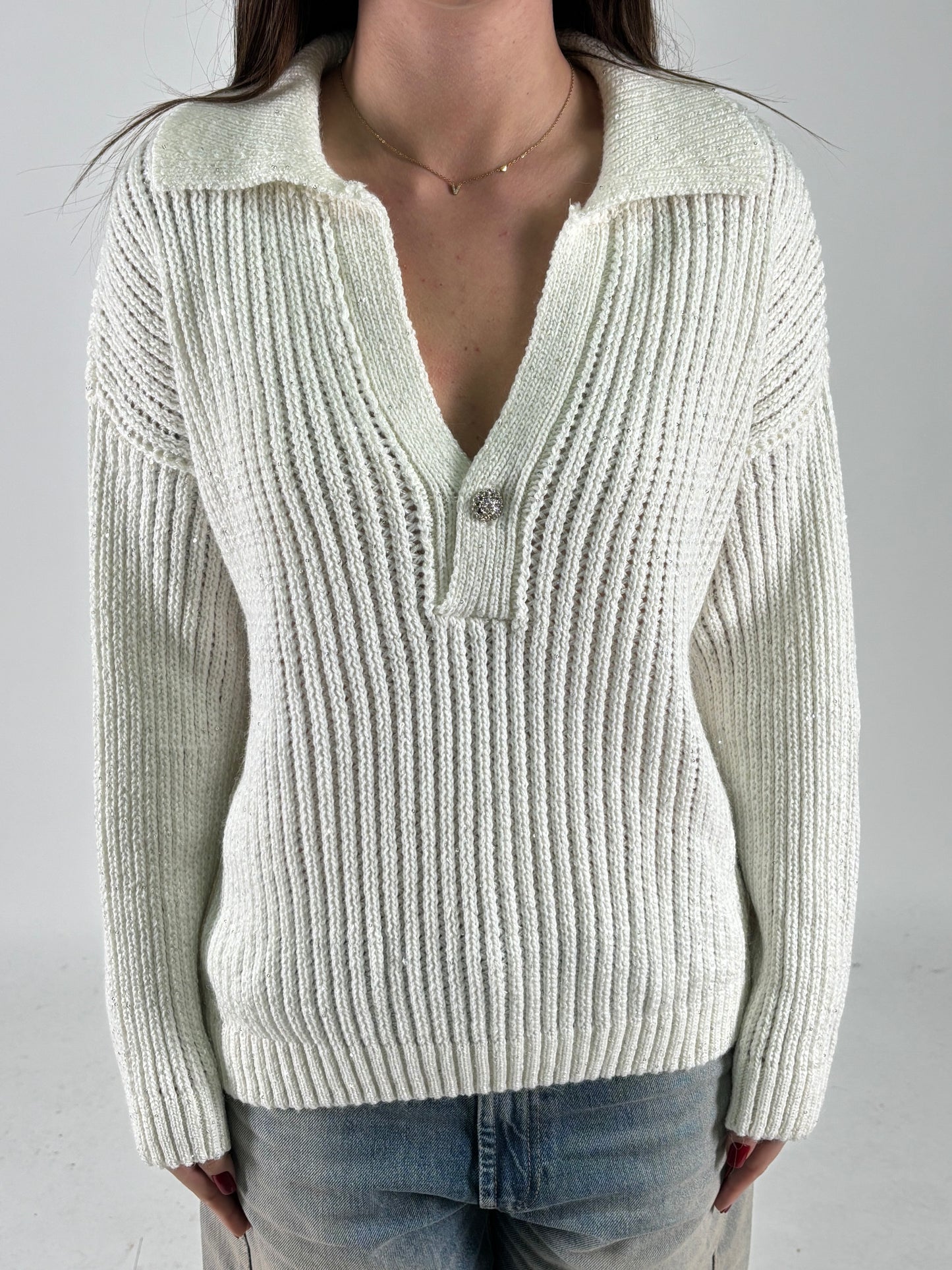 Kocca Maglia collo polo PANNA