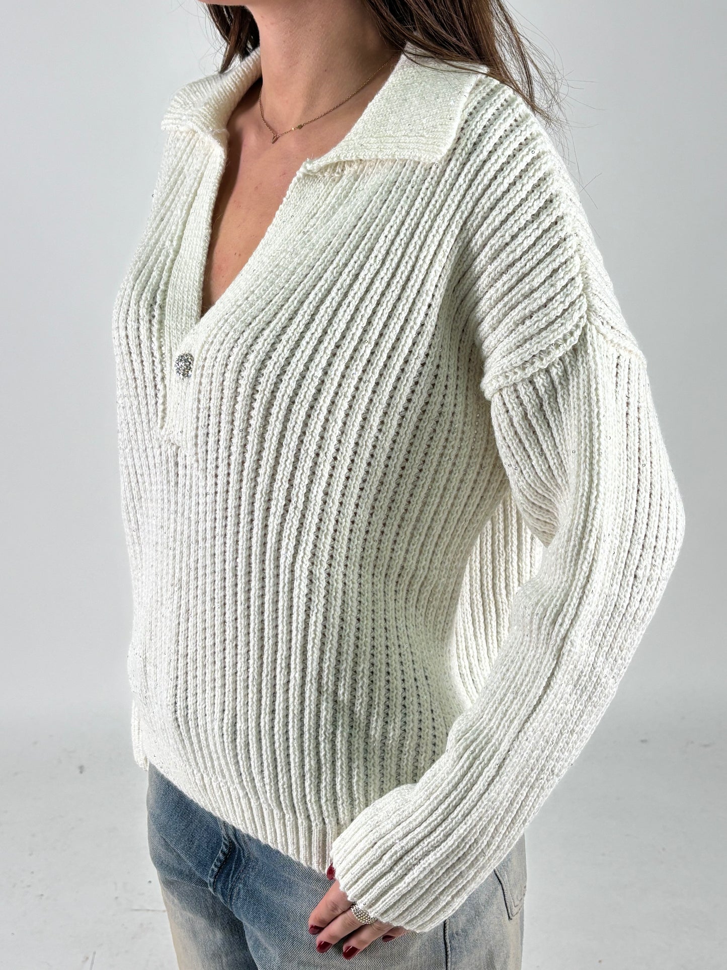 Kocca Maglia collo polo PANNA