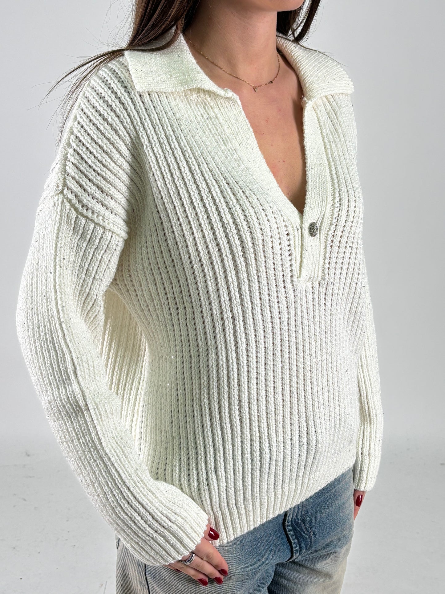 Kocca Maglia collo polo PANNA