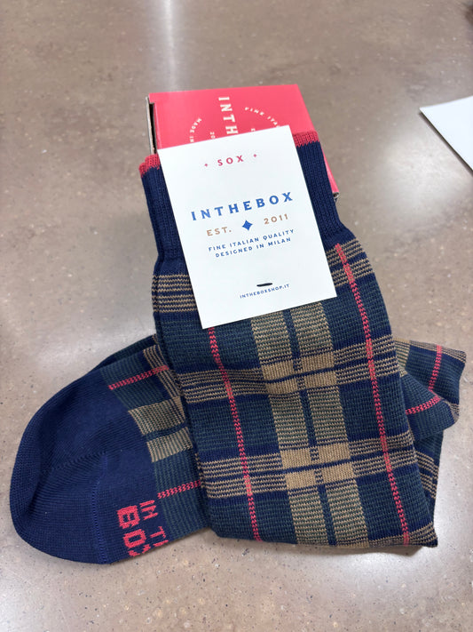 In the box Calzini Tartan new MARRONE/BLU