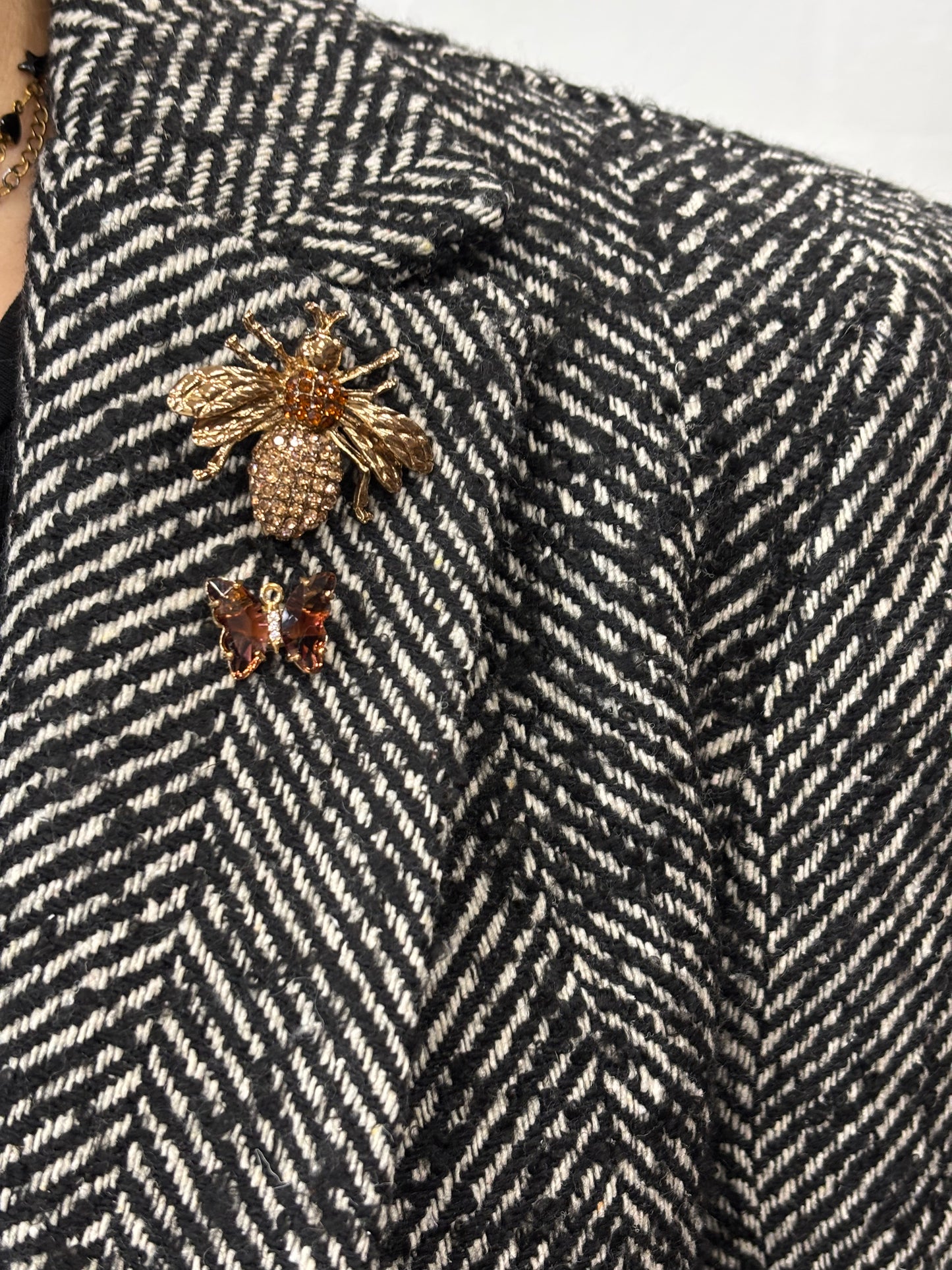 Susy Mix Giacca spinata ad un bottone BIANCO/NERO