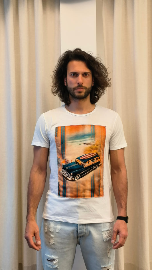 Trepuntonove t-shirt mm macchina surf