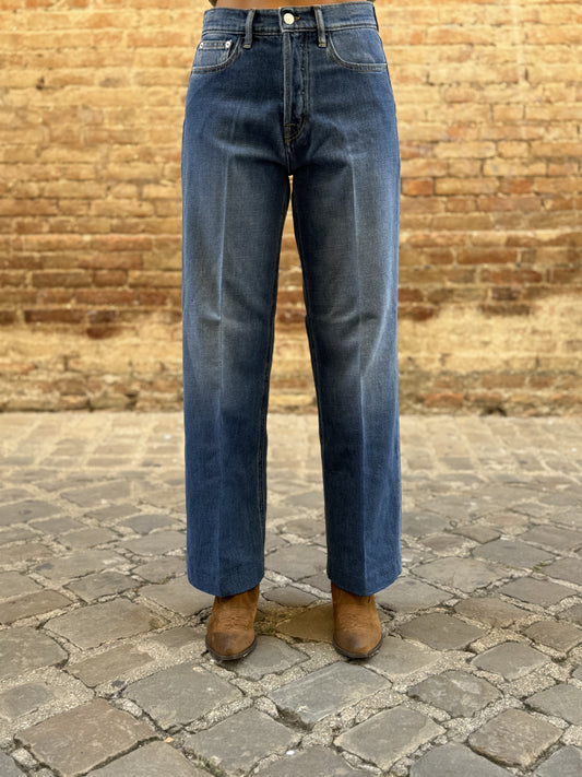 Cycle 442P529 Jeans gamba dritta con bottoni argento BLU CHIARO