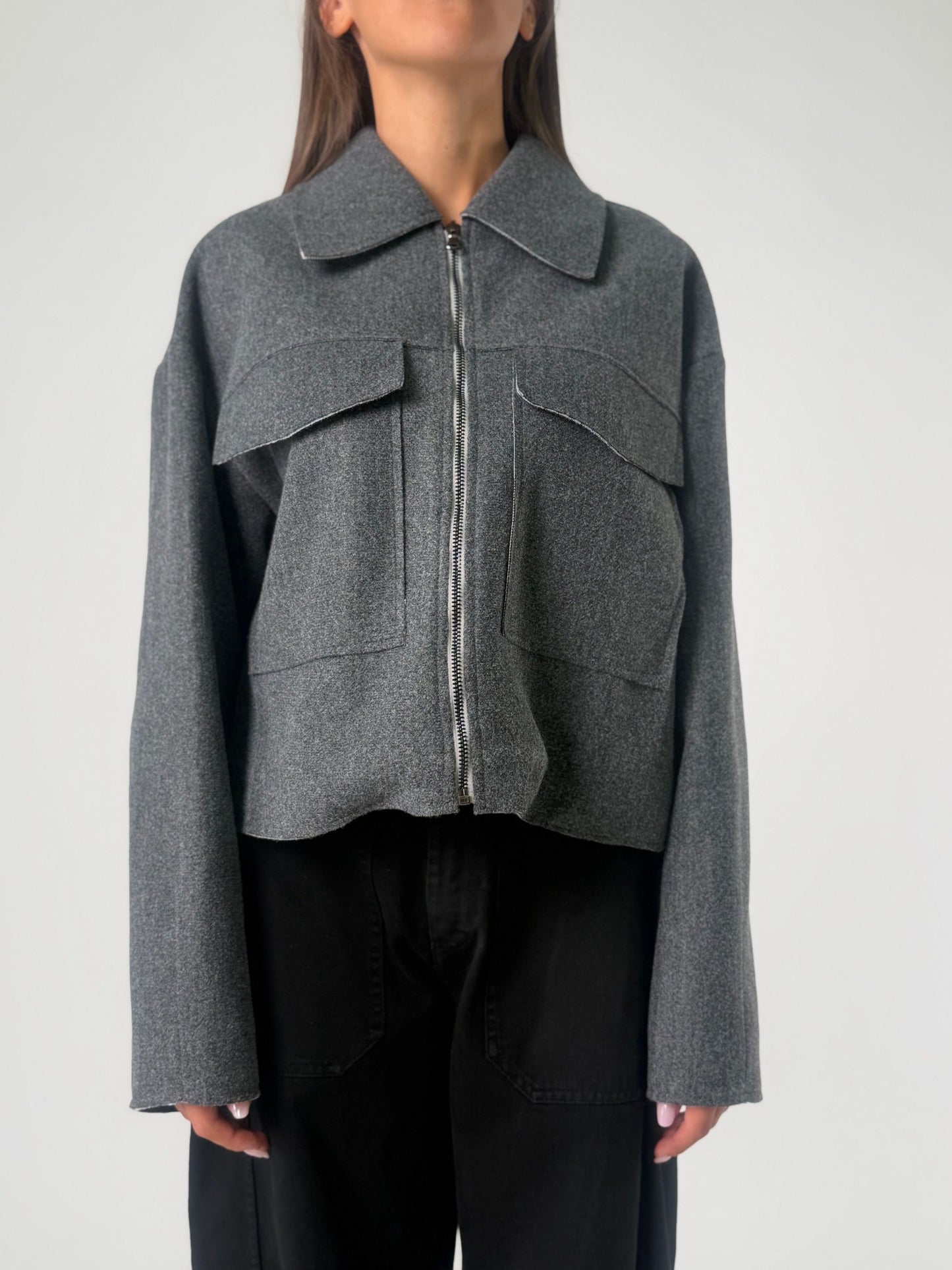 Giubbino cropped con tasconi