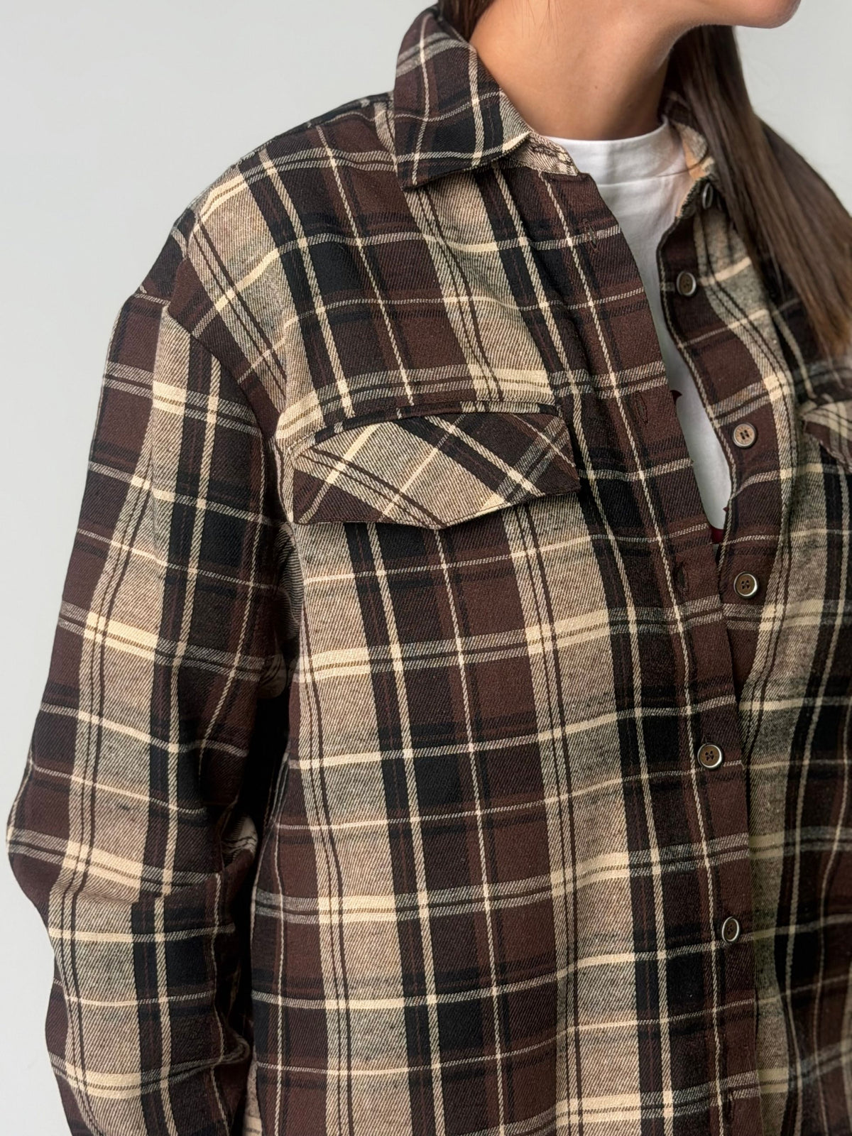 Camicia ml tartan con tasche