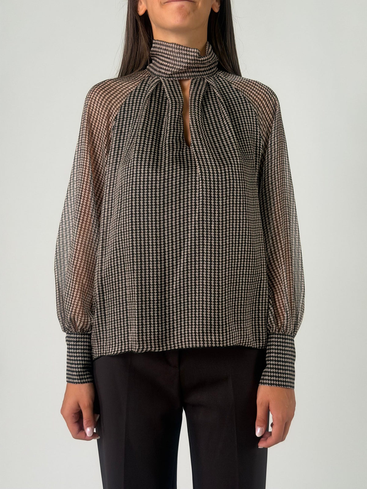 Blusa ml pied de poule