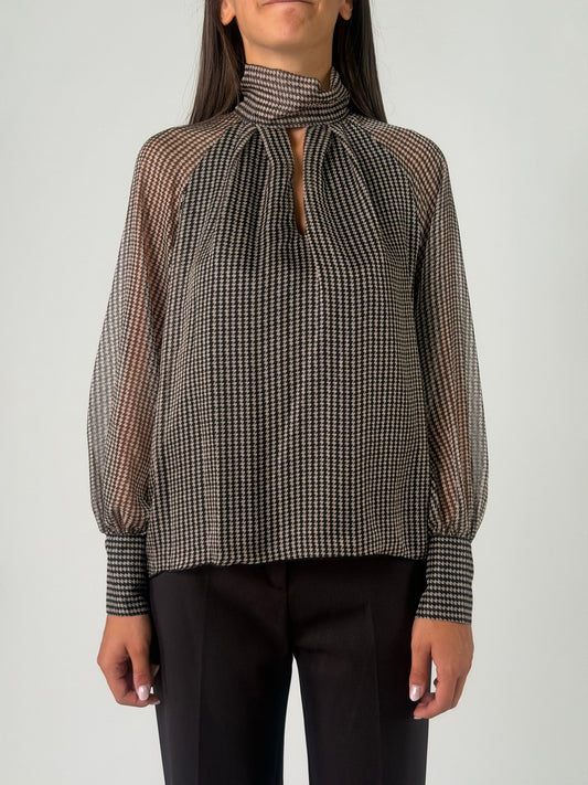 Blusa ml pied de poule