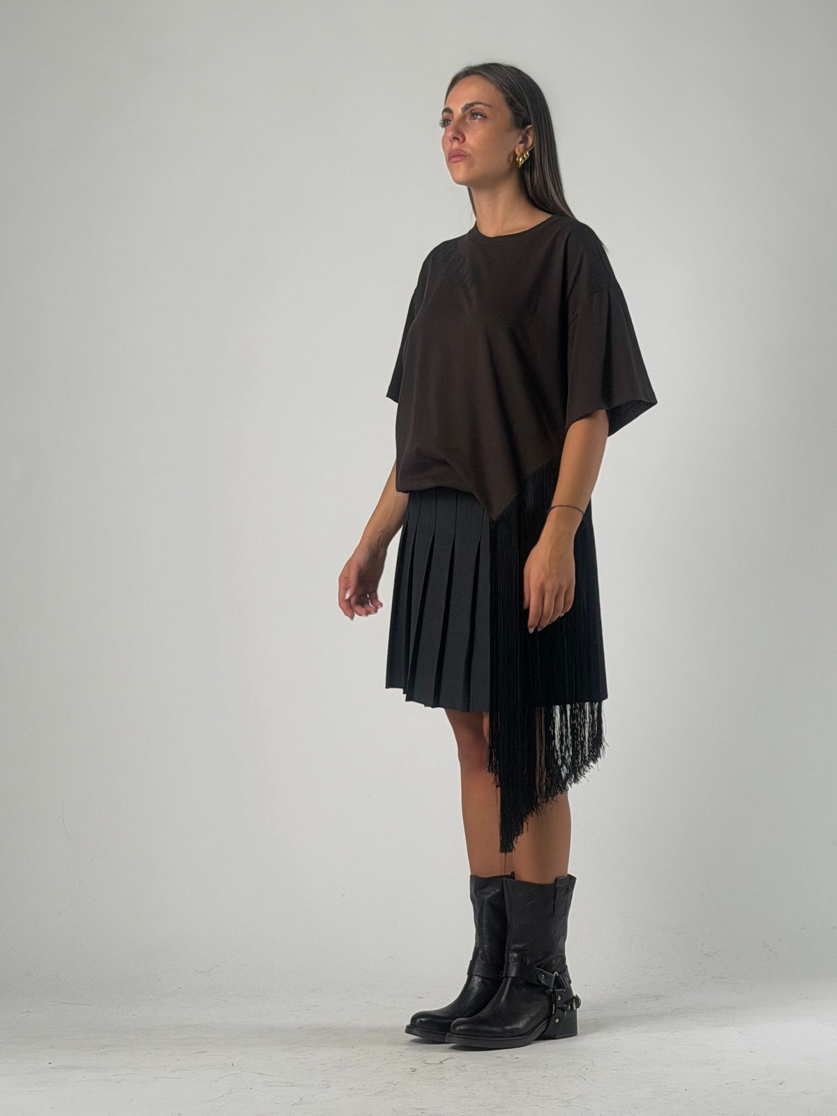 T-shirt mm con frangia laterale