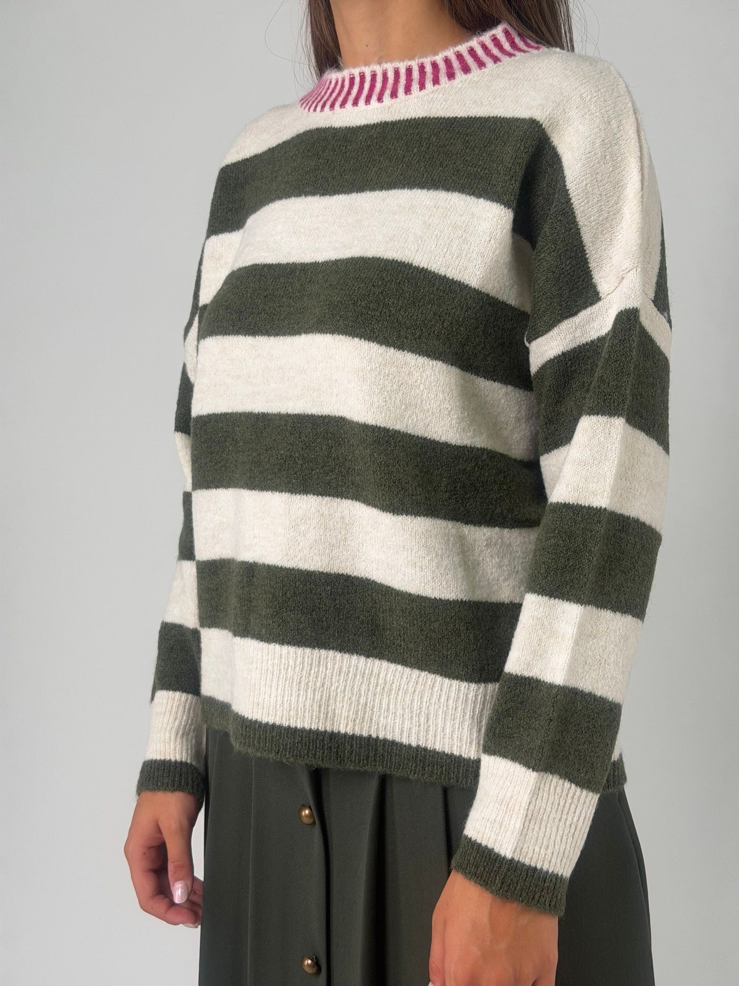 Maglia girocollo a righe